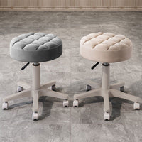 Adjustable Swivel Salon Stool with Backrest and Wheels for Beauty, Hair, Nail Salons, and Home Use