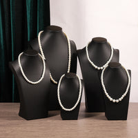 Black PU Leather Necklace Display Stand Mannequin Bust for Jewelry Pendants