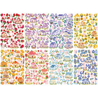 8-Sheet Garden Bear Ins-Style Decorative Stickers for Journals, Phones, Laptops, and Storage Boxes