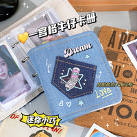 Y2K Denim Mini Photo Album for Kpop Photocards, Portable Retro Aesthetic Photocard Holder