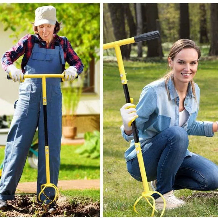 Garden Lawn Aerator Tool, Heavy-Duty Soil Loosener for Outdoor Gardening