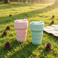 Collapsible Silicone Water Bottle, Food Grade 350ml Portable Leak-Proof Cup for Travel, Office, and Students