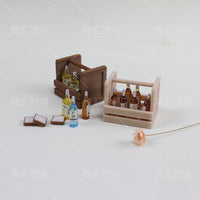 1:12 Dollhouse Miniature Wine Basket Model for Micro Landscape Decor