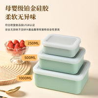 Portable Silicone Food Storage Container with Lid, Microwave & Freezer Safe Lunch Box for Travel & Outdoor