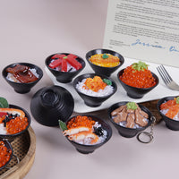 Realistic Japanese Sushi Donburi Food Model Keychain Ornament