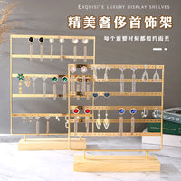 Metal Jewelry Display Stand with Multi-Tier Holes for Earrings and Studs