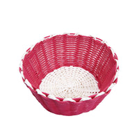 Plastic Woven Storage Basket for Desktop, Snacks, Fruit, and Cosmetics