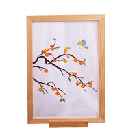 Beginner DIY Double-Sided Embroidery Kit with Wooden Frame for Ribbon Embroidery Art