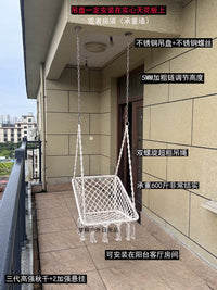 Indoor Outdoor Foldable Square Hanging Chair Swing Hammock for Balcony and Entertainment Farms