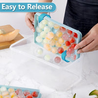 33-Grid Spherical Ice Cube Mold with Storage Box and Scoop, Food-Grade Round Ice Ball Maker for Home Use