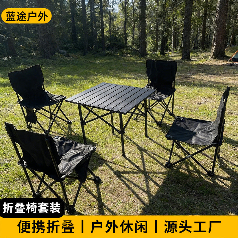 Portable Oxford Cloth Folding Picnic Table and Chair Set for Outdoor Camping