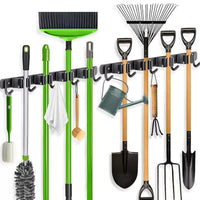 Wall Mounted Mop and Broom Holder Heavy Duty Stainless Steel Storage Rack Garden Garage Tool Organizer
