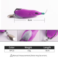 Modified Flying Fish Frog Lure Set with Double Hooks for Long-Distance Casting