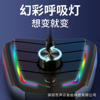 USB Gaming Microphone with Noise Reduction for Desktop Live Streaming and Voice Chat