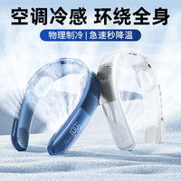 Portable Neck Fan with Semiconductor Cooling, Long-Lasting Battery, Personal Air Conditioner for Outdoor Summer Use
