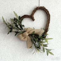 Artificial Olive Heart Wreath for All Seasons - Festive Home & Wedding Decor