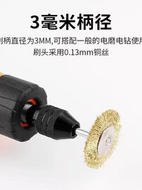 3mm Shank Wire Brush Set for Cleaning, Polishing, Deburring Wood & Metal