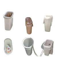Slim Rectangular Press-Top Trash Can for Kitchen and Bathroom