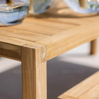 Outdoor Teak Wood Patio Dining Set Weather-Resistant Garden Furniture for Balcony & Terrace
