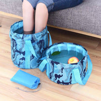 Foldable Travel Foot Bath Basin - Portable Insulated Foot Soaking Tub with Carry Bag
