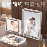 Acrylic Magnetic Photo Frame Clear Double-Sided Display for Photos Certificates Awards