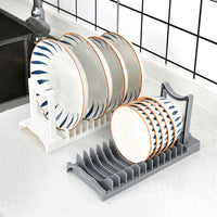 Foldable Dish Drying Rack for Kitchen Counter, Collapsible Plate and Bowl Drainer Organizer