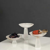 Luxury Spanish Marble Decorative Tray with Stand, Modern Fruit Plate and Storage Organizer