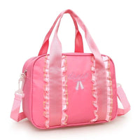 Kids Dance Bag Shoulder Crossbody with Lace Trim for Ballet and Dance Classes