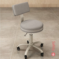 Lamb Velvet Swivel Bar Stool with Backrest and Wheels for Salon, Dental, and Beauty Use