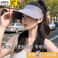 Women's UV Protection Foldable Sun Visor Hat with Wide Brim for Summer