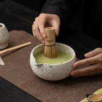 Japanese Matcha Tea Ceremony Set - 8 Pieces with Ceramic Bowl & Bamboo Whisk