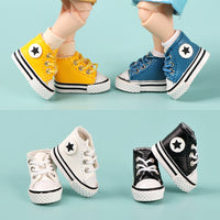 OB11 Doll Canvas & Leather Shoes for 1/12 BJD Dolls, Fashion Accessories for Male & Female Figures