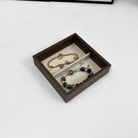 Walnut Wood Jewelry Display Tray for Earrings, Rings, Necklaces, and Collectibles