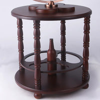 Vintage Solid Wood Globe Bar Cabinet Storage Decorative Ornament with Universal Rotating Stand