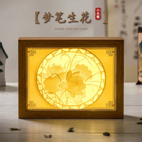 DIY Chinese Style Paper Carving Lamp Kit with 3D Model and Tools
