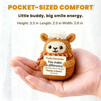 Handmade Crocheted Alpaca Doll with Scarf - Cute Knitted Positive Energy Alpaca Keychain