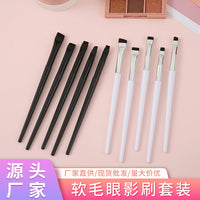 Soft Bristle Eyeliner and Eyeshadow Detail Brush Set for Blending and Under-Eye Makeup