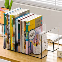 Acrylic Desktop Bookends and Organizer for Students and Office