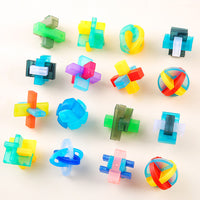 Transparent Glazed Luban Lock Puzzle Set Brain Teaser Disentanglement Toy