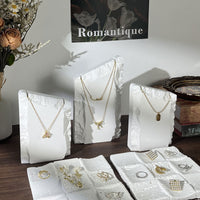 Plaster Travertine Vertical Necklace Display Stand Jewelry Organizer for Desktop & Storefront