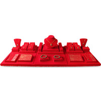 Red Velvet Jewelry Display Stand for Necklaces, Rings, Pendants, Bracelets and Hairpins