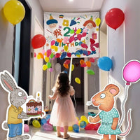 Birthday Balloon Rain Backdrop Set for Party Decoration and Photo Booth