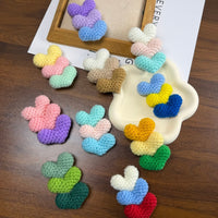 Handmade Crocheted Heart Keychain Plush Pendant for Bags & Accessories
