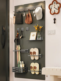 Magnetic Entryway Organizer Rack for Doors - Key Hooks, Slipper Storage, and Umbrella Holder