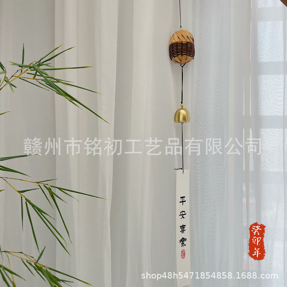 中式竹编风铃双色竹球创意手工竹风铃茶室景区装饰文艺国潮手工