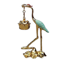 Auspicious Cloud Red-Top Crane Incense Burner Hanging Censer for Indoor Home Decor