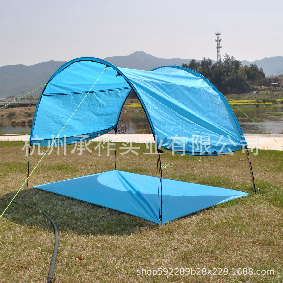Beach Camping Tent with Integrated Ground Sheet, Outdoor Fishing Sun Shelter for 5-8 People