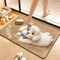 Cartoon Animal Diatomaceous Earth Bath Mat - Super Absorbent, Quick Dry, Non-Slip