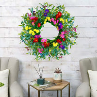 2025 New Texas Wildflower Wreath for Spring/Summer Door Decor with Gypsophila and Daisy