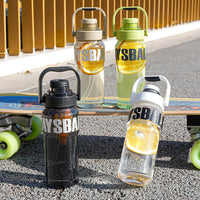 Large Capacity Outdoor Sports Water Bottle with Straw, High Temperature Resistant & Drop-proof Plastic